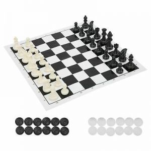 סט דמקה מתקפל לנסיעות משחקי לוח סט ערכת שחמט 2 ב-1 ערכת שחמט